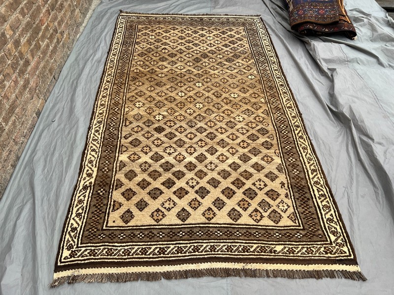 5'6x9'5 Vintage Afghan Baluchi Hand Knotted Wool Rug Tribal Geometric Area Rug gallery