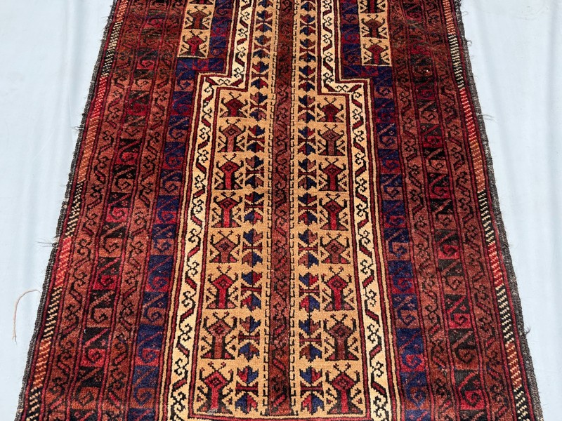 3x5 Ft Hand Knotted Afghan Baluchi Area Rug Antique Geometric Oriental Carpet gallery