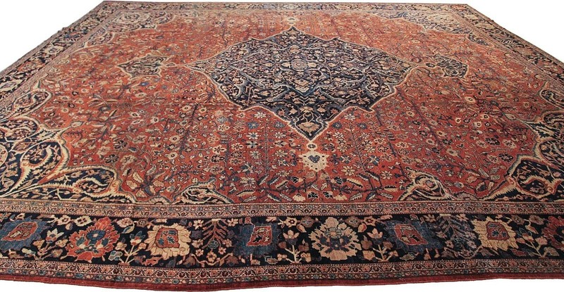 13x17 Hand Knotted Wool Rug Large Central Medallion with Ornate Floral Border gallery
