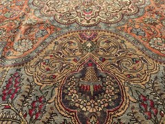 9×12 BLUE ANTIQUE RUG HANDMADE ORIENTAL HAND-KNOTTED old green orange red navy