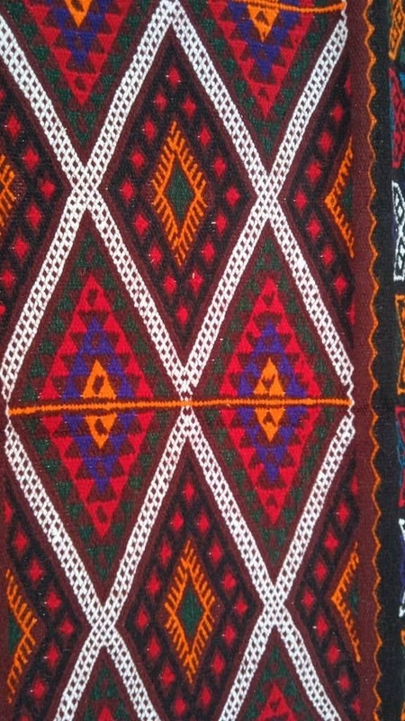Vintage Handmade Berber Wool Rug 201x85-92cm Algerian Sahara Tribal gallery
