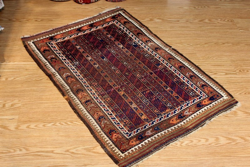 3' x 4' Tribal Beluch Bluch Rug 19th Century Afghan Prayer Rug 2'10"x4'3" gallery