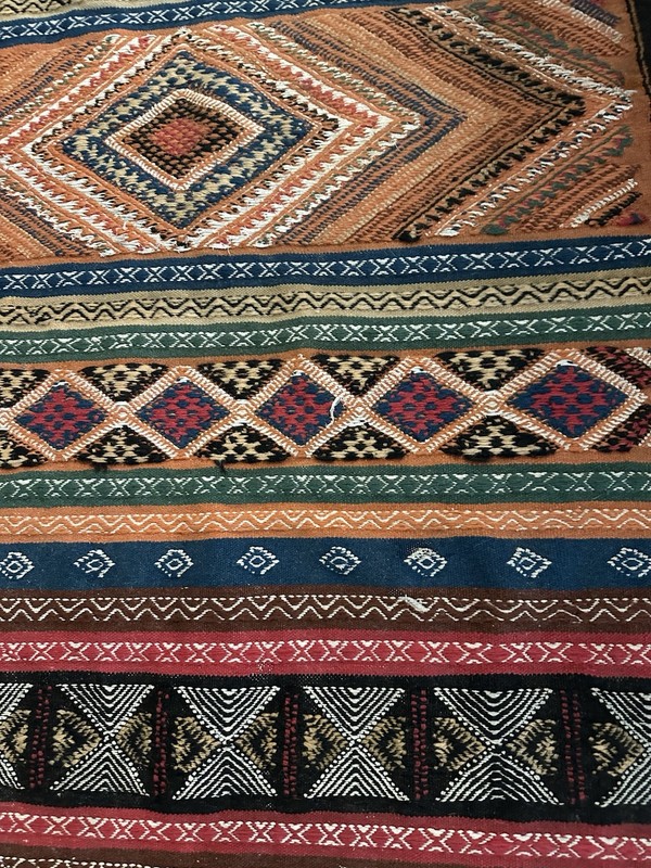 VTG Fringed Multicolored Kilm Rug 71 X41 Inches Without Fringe gallery