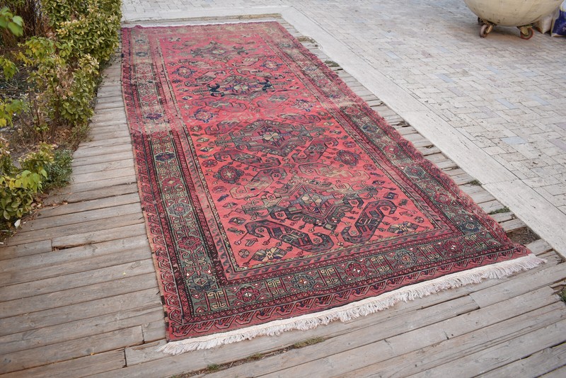 Caucasian Rug 5x13 Size Handwoven Antique Vintage Sumak Kilim 176x400cm Multi gallery