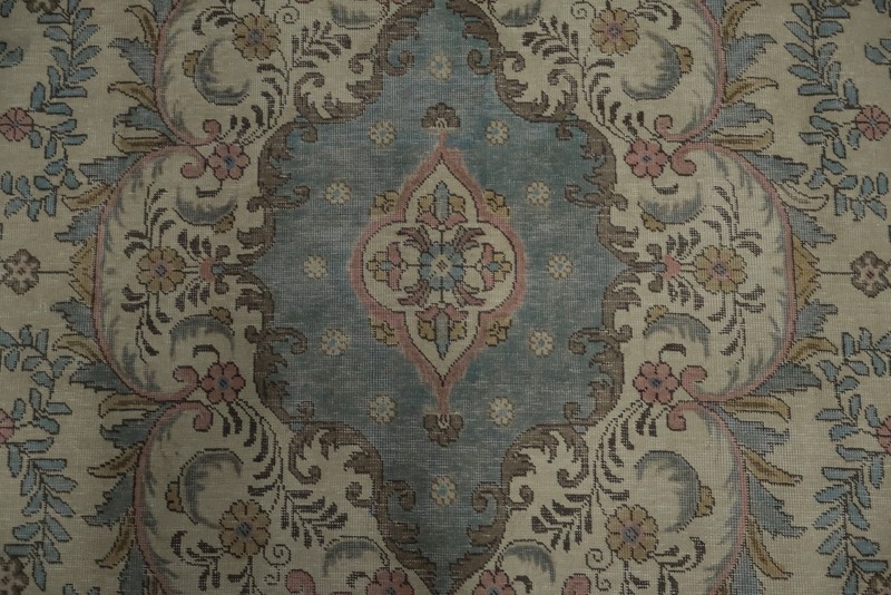 Elegant Medallion Handmade Area Rug 10x12 in Soft Neutral Tones Room Size Carpet gallery
