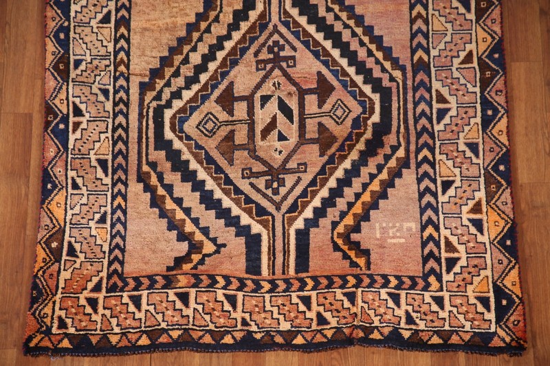 Tribal Traditional Handmade 9 ft Runner Rug Semi-Antique Nomadic Wool Carpet 4x9 gallery