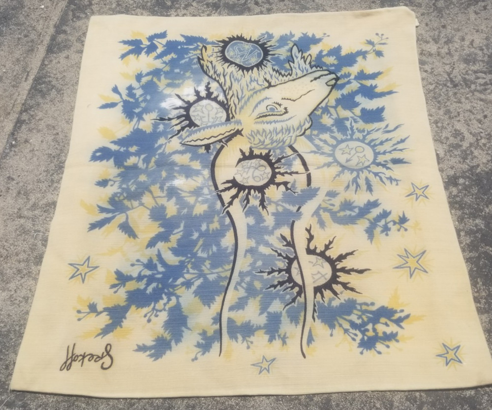 Vintage French Needlepoint Floral Handmade Wall hanging Tapestry 105x93 cm