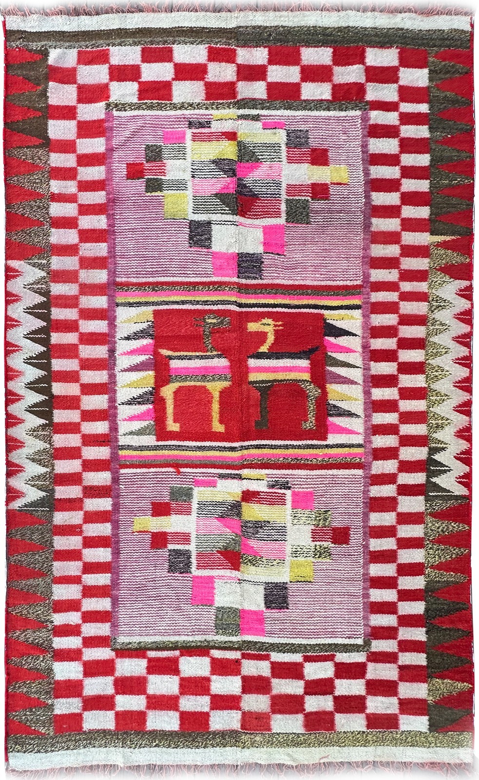 5X9 Antique Turkish Oushak Rug Flatwoven Kelim Tapestry Navajo Style 160 x 260cm gallery