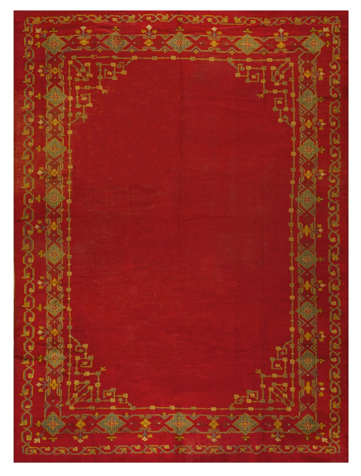 9'x13' Antique Open Color Red Field Turkish Oushak Room Size Wool Rug gallery