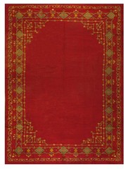 9’x13′ Antique Open Color Red Field Turkish Oushak Room Size Wool Rug