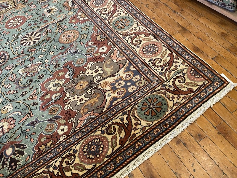 Rare Antique 1930-1940s Wool Pile Natural Dye Kayseri Bunyan Area Rug 6’5”x10’8” gallery
