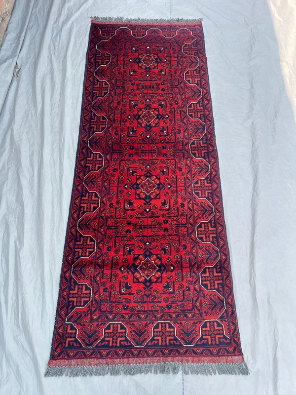 3x7 Vintage Turkmen Khal Mohammadi Runner, Hand Knotted Wool Tribal Runner Rug gallery