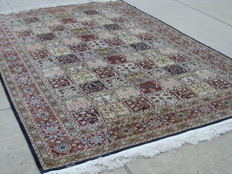 Superb Chinese 200 Line All Silk Garden Design Oriental Rug Carpet 7x11 7x10 ft gallery