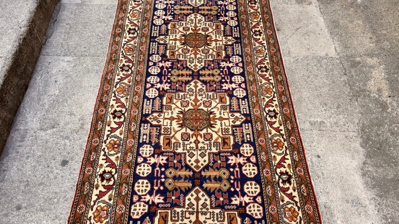 3'2'' x 10'5'' Vintage Rug Runner Carpet Natural Village Handmade Rug.SKU:K1758 gallery