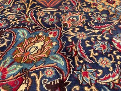 9×12 BLUE HAND-WOVEN ORIENTAL RUG handmade antique vintage navy fine real 9×13
