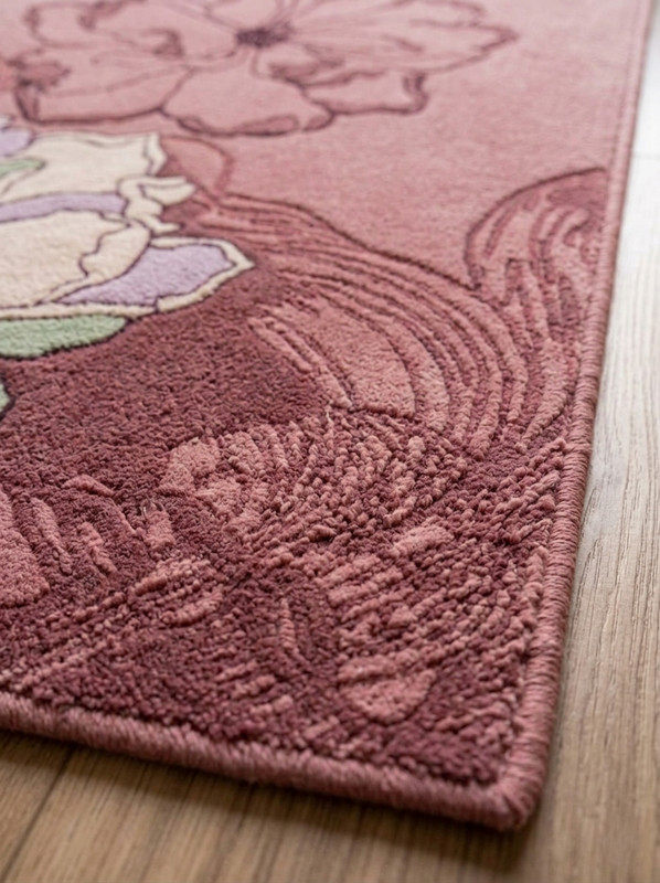 pink floral rug botanical rug modern floral rug dusty rose rug feminine area rug gallery