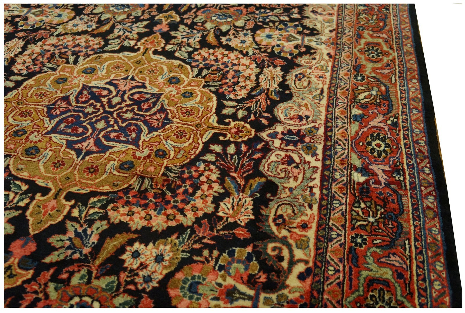 5x7 Antique Handmade Traditional Rug Blue 137cm x 198cm Circa 1920 gallery