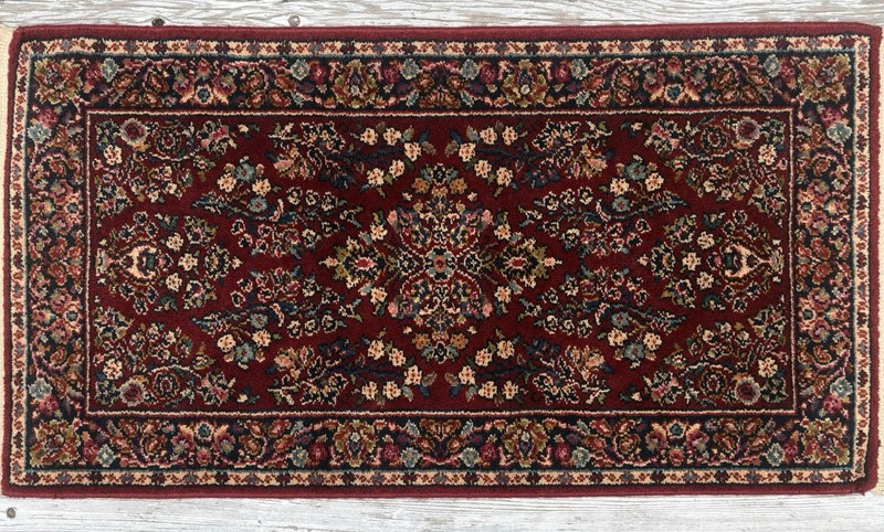 Rare VTG Karastan Red Sarouk #785 Wool Rug 2.2x 4 Permanently Mothproof USA Made gallery
