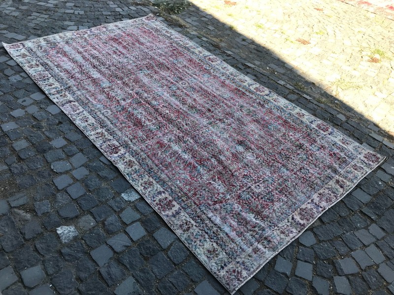 Boho Decor Rug, Oushak Kilim Rug, Turkish Vintage Rug, 5,6 x 10, ft gallery