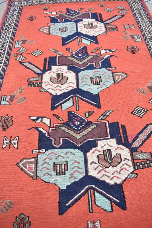 Afghan Soumak Rug 25'' x 38'' Afghan Fine Quality Rug Maliki Soumak Wool Rug gallery