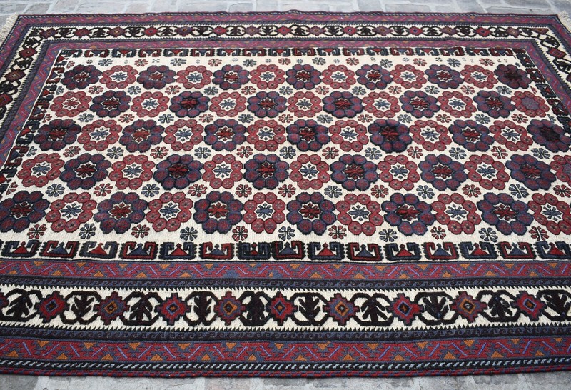 6'6 x 9'3 Handmade vintage afghan tribal berjesta area rug, Unique wool rug 6x9 gallery