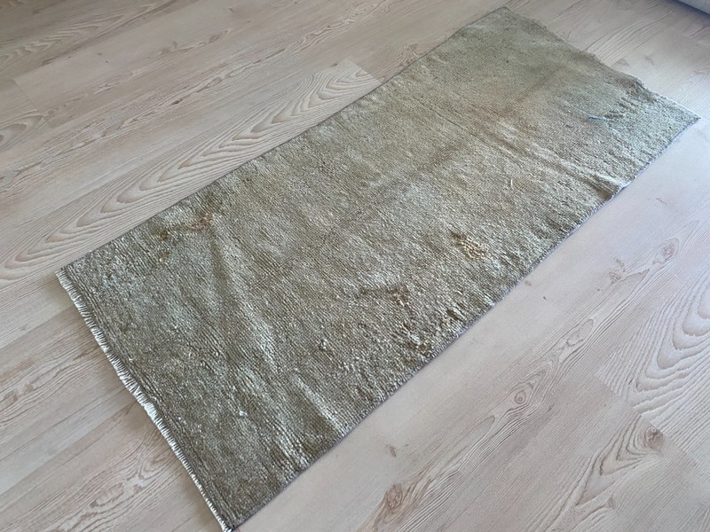 Neutral Flat Weave Small Rug 1.6x3.4 ft Natural Linen Tone Bohemian Doormat gallery