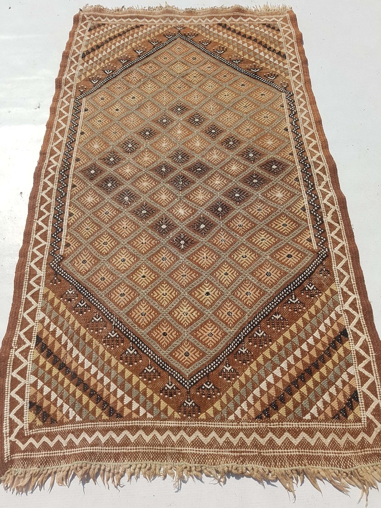 Vintage Handmade Turkish Tribal Wool Kilim Rug Carpet 121x68cm