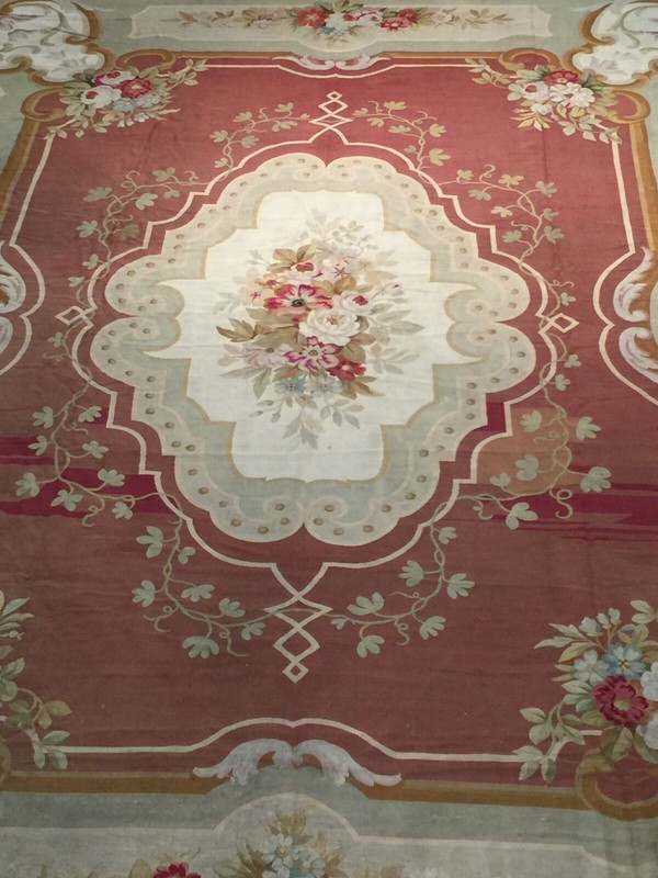 15’6” X 12’6” Rare 19th Century Palace Size French Aubusson Exceptional Weaving gallery