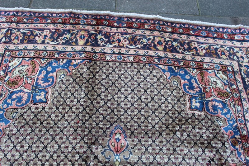 Vintage Hand Made Traditional Wool Faded Brown Pink Beige Carpet 297x210cm gallery