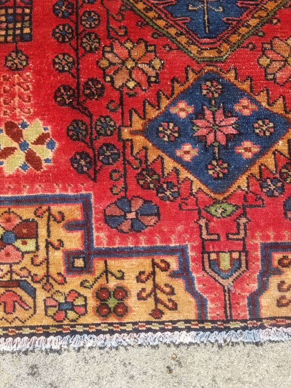 Vintage Distressed Hand Made Traditional Oriental Wool Blue Rug 5.3x3.3ft gallery