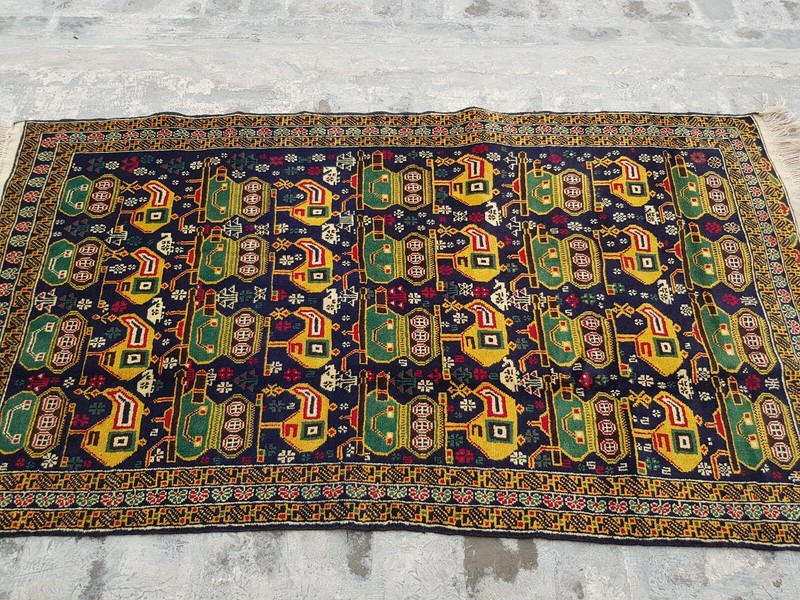 6'7"×3'7" Ft Baloch War Rug Handmade Afghan War Rug Tribal zakan Rug Tanks gallery