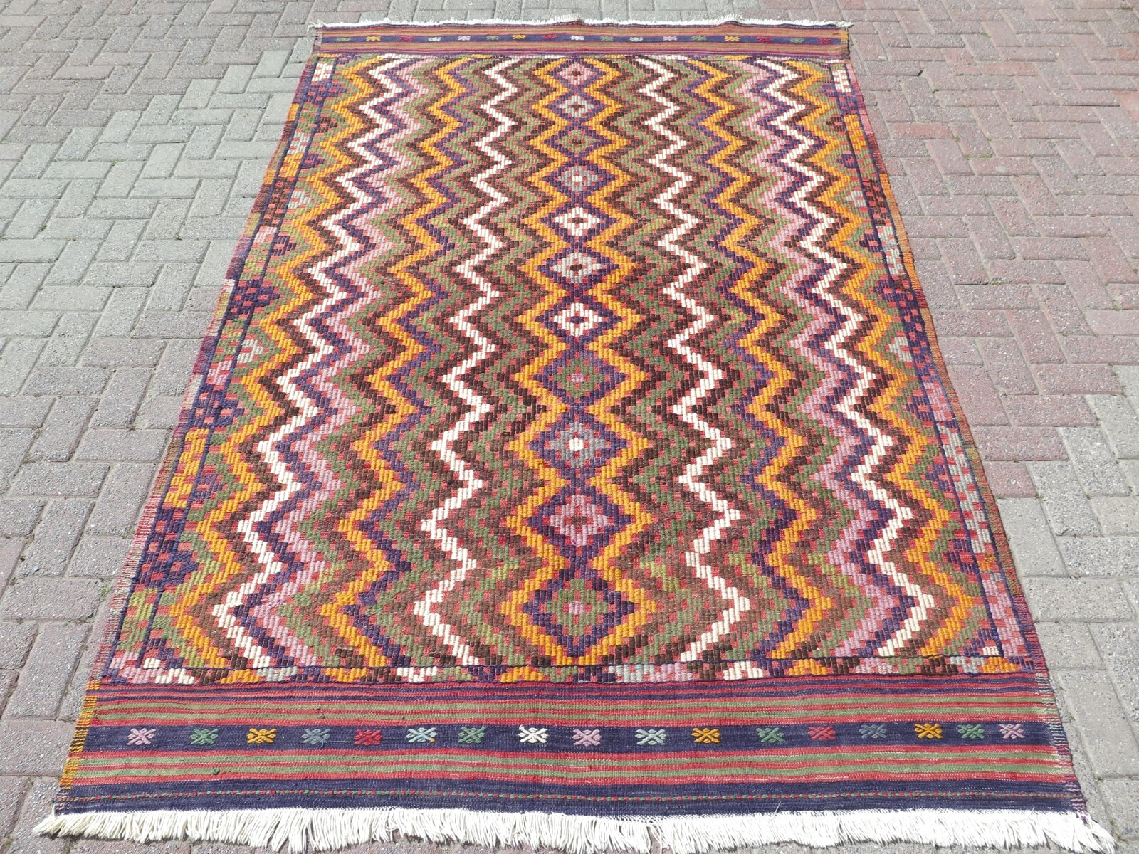Home Decor, Area Rugs, Handmade Floor Carpet Turkish Kilim Wool Teppich 72"X112" gallery