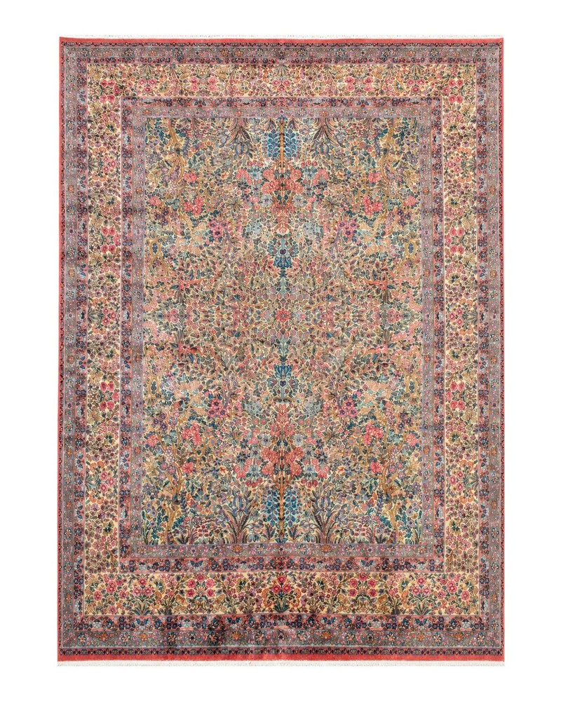 Antique Karastan Kirman Lavar Rug 8' 8" x 12', Tree of Life, Floral Alllover