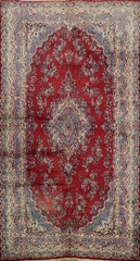 Floral Traditional Large Rug 12×21 Vintage Red Hand-knotted Wool Vegetable Dye