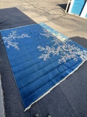 Chinese art deco rug Vintage, wool pile, handknotted, Circa 1930’s. Jen Li Brand