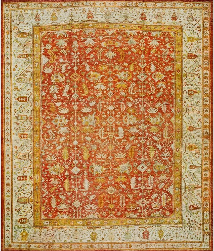 11'x14' Antique Red Allover Tribal Design 19th Century Rustic Turkish Angora