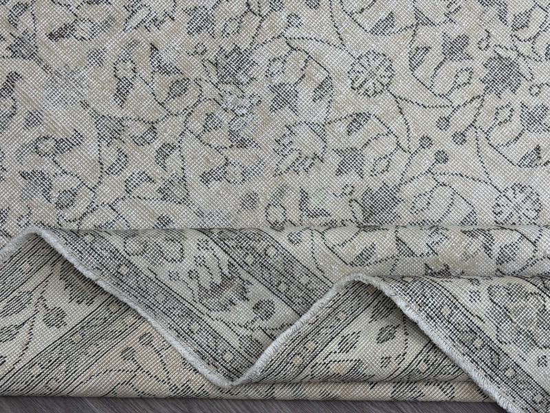 7x10 Vintage Beige Neutral Turkish Area Rug: Hand-Knotted Wool Living Room Rug gallery
