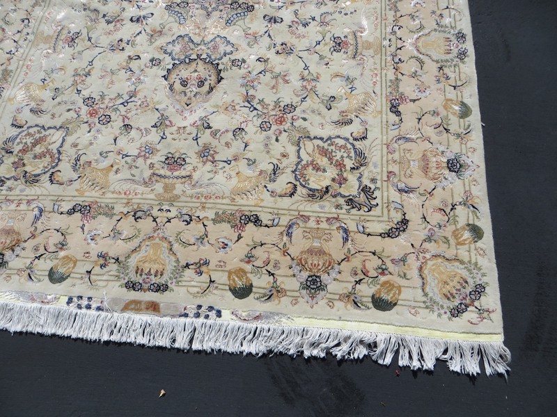Beauty! Genuine Hand Made Tabrizz rug wool/silk 7" x 10" signed nice! gallery