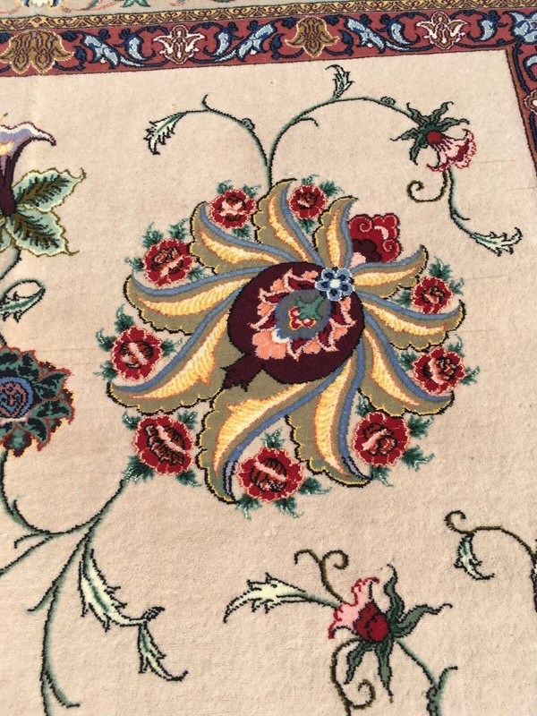 ES'FAHAN Silk on Wool Circa: 1970  Size: 4' 7" x 6' 10"  gallery