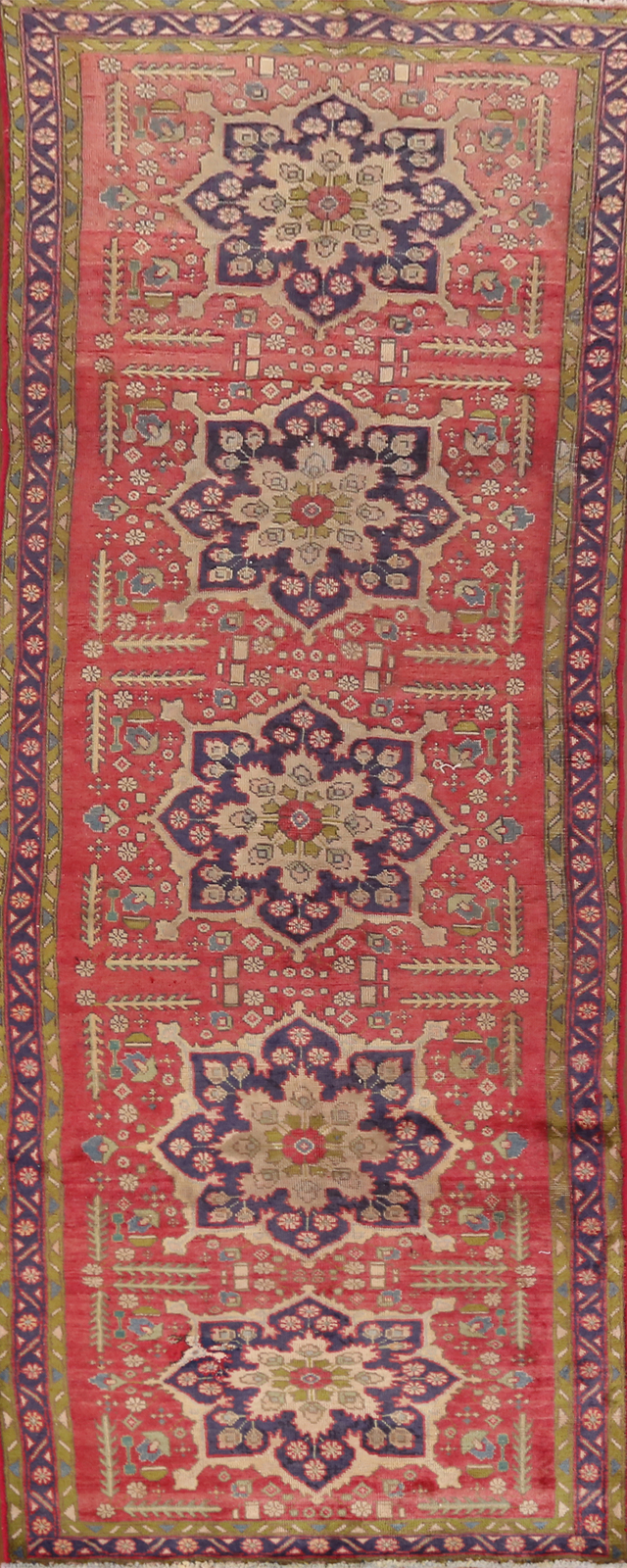 Handmade Pink Tebriz Hand-knotted Runner Rug Semi-Antique Carpet 4x12 gallery