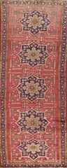 Handmade Pink Tebriz Hand-knotted Runner Rug Semi-Antique Carpet 4×12