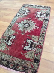 1’57”x3’21” ft. Antique Red Rug Floral Traditional Rug Oriental Handmade Rug c