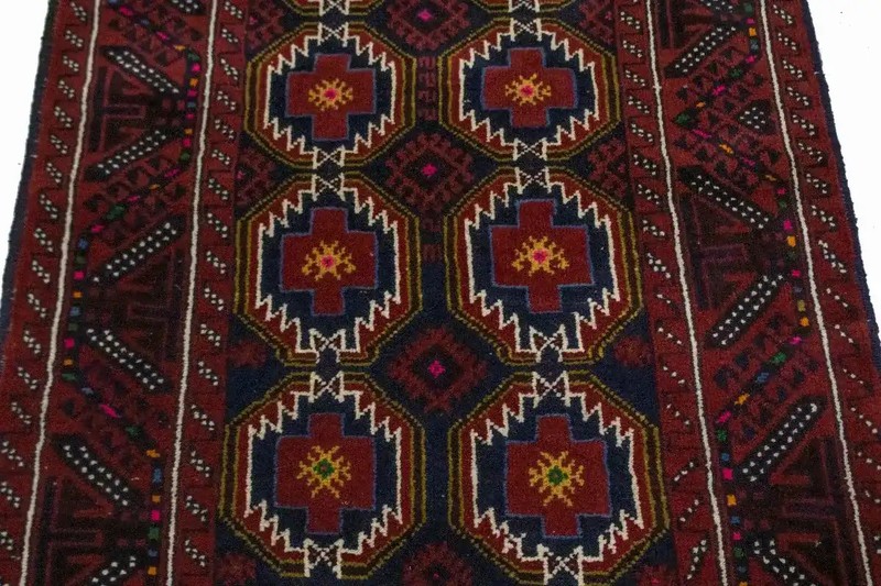 Handmade Vintage Oriental Rug Tribal Design Foyer Size Décor Carpet 3'3X6'6 ft gallery