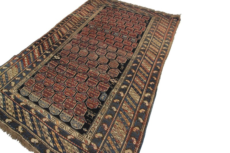 4x6 Authentic Antique Caucasian Rare Shirvan Rug Blue Kuba 117cm x 173cm gallery