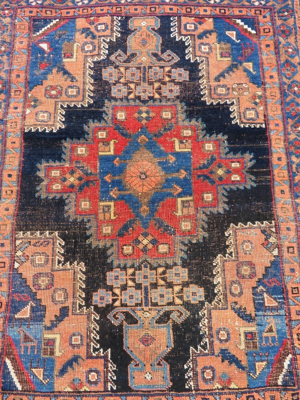 Small Antique Country House Shabby Chic Oriental Rug.116cm x 92cm. gallery