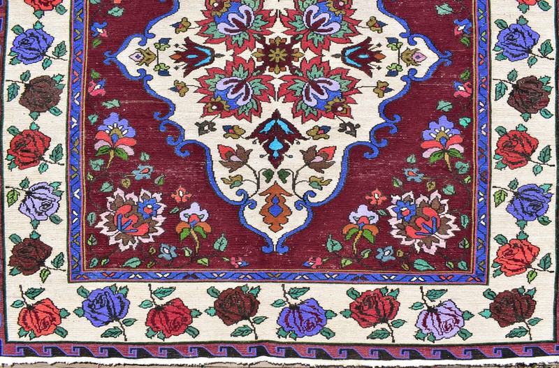 Caucasian Rug 5x10 Handwoven Wool Rug ANTIQUE Vintage Sumak Kilim 176x316cm gallery
