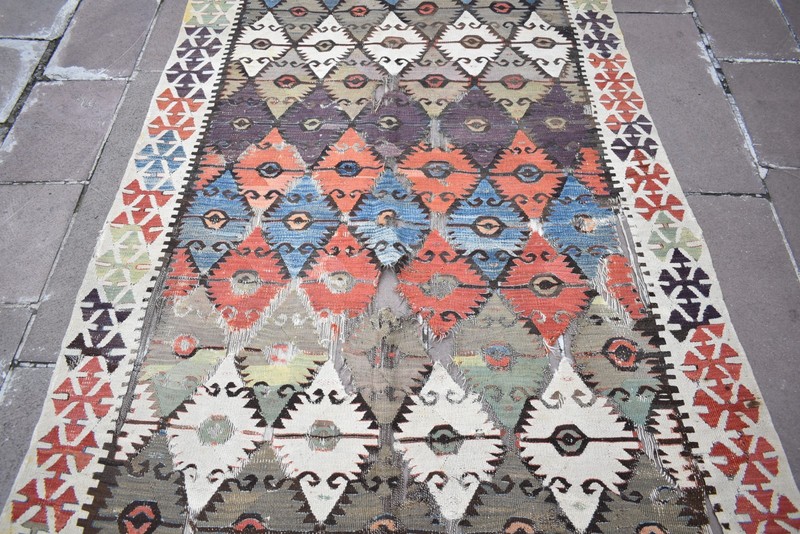 Auth: 18th C Antique Turkish Rug 62'' x 166'' Rare Collector's Item Konia Rug gallery