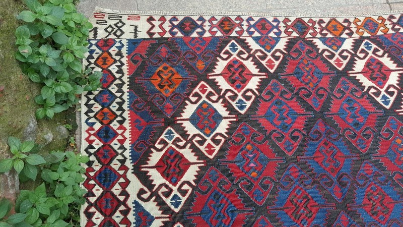 4'7'' x 13' Vintage Natural Rug Village Rug Handmade Carpet.SKU:VK880 gallery