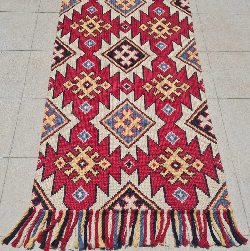 Rare Hand Knotted Vintage Flat Weave Kilim Kilm Wool Area Rug 5.3 x 2.6 Ft gallery