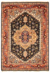 Vintage Hand-Knotted Area Rug 4’1″ x 5’11” Traditional Oriental Wool Carpet